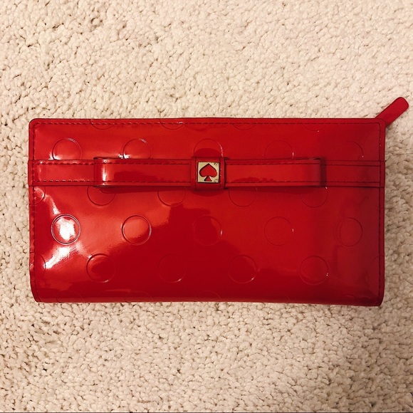 kate spade Handbags - Kate Spade Red Polka Dot Stacy Wallet With Bow